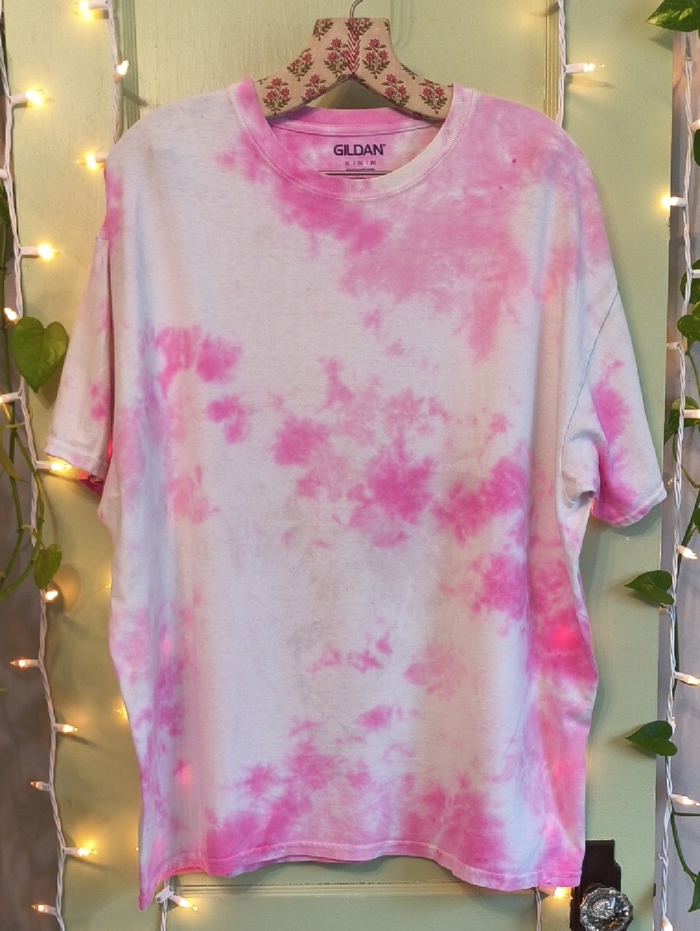 Women's Gildan Pink Tye Dye XL T-shirt